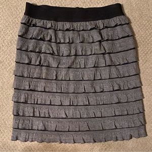 MSK grey layered ruffle skirt. Size M.